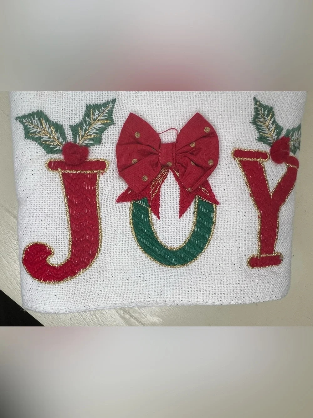 Brand New- Glitz & Glimmer JOY Christmas Hand Towels - Set of 2